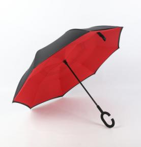 Red Storm Upside Down Reverse Umbrella C Handle